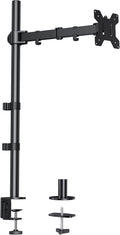 HUANUO Tall Monitor Arm Desk Mount, Adjustable Single Monitor Stand for 13-32" Screen, Ultra Wide Screen to 38 inch, Extra Tall VESA Mount Holds up to 10kg with C Clamp/Grommet Base