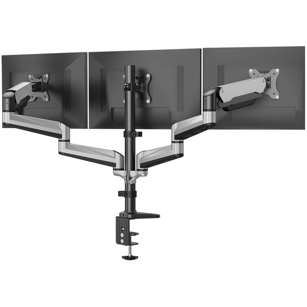 HUANUO Monitor Halterung 3 Monitore für 17-32 Zoll Bildschirme, Bildschirmhalterung 3 Monitore Höhenverstellbar, Monitorarm, Tragen Sie 8 kg pro Arm, Schwarz Gaming