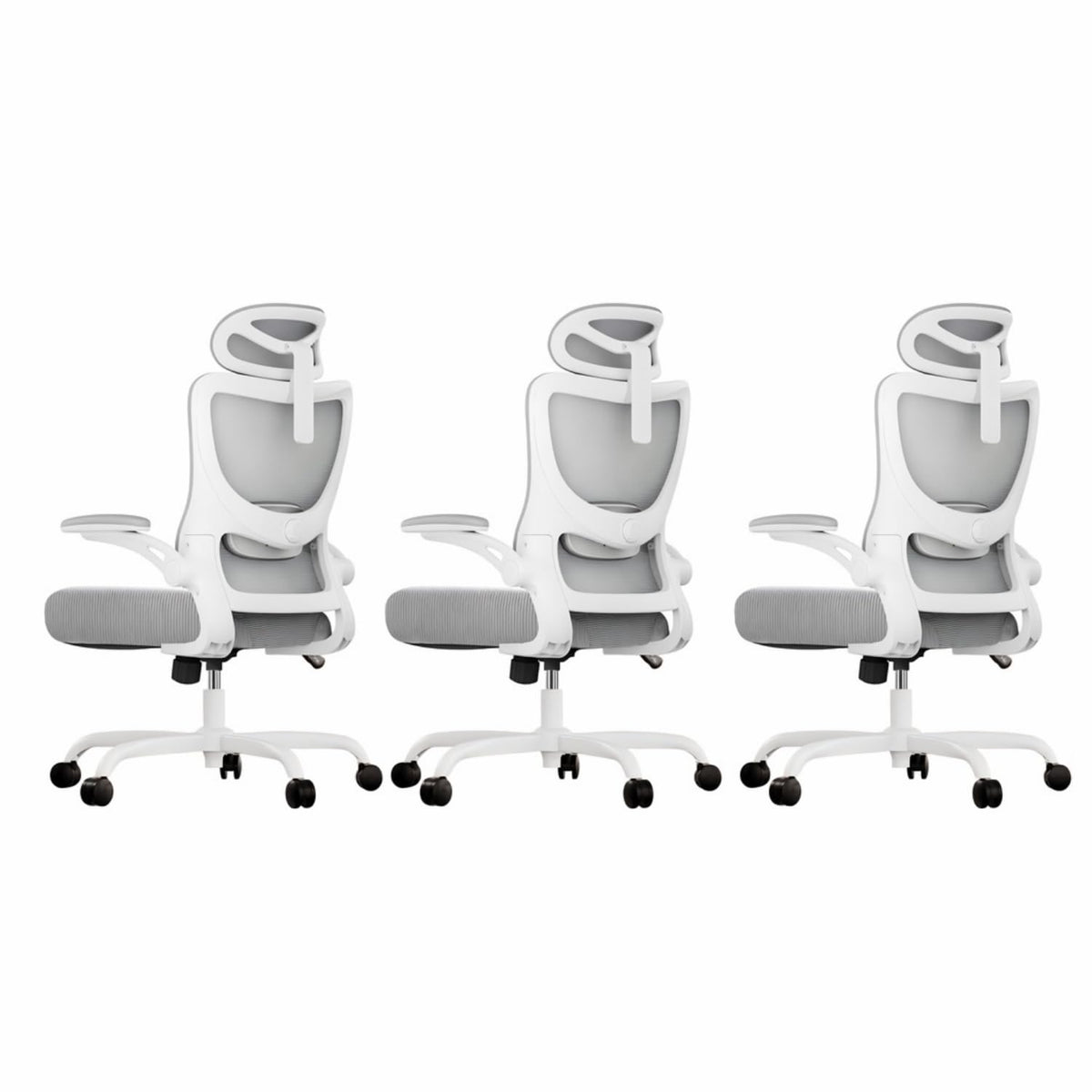 Marsail Ergonomic Office Chair: Office Desk Chair with High Back Mesh and Adjustable Lumbar Support Rolling Work Swivel Task Chairs with Wheel 3D Armrests and Headrest