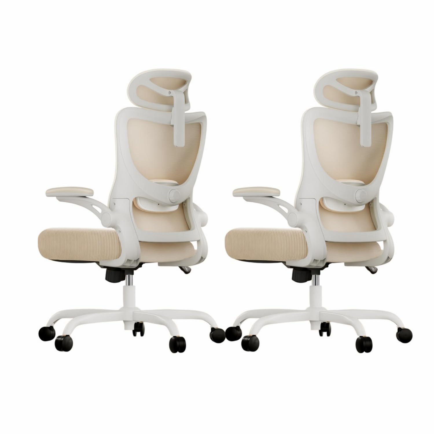 Marsail Ergonomic Office Chair: Office Desk Chair with High Back Mesh and Adjustable Lumbar Support Rolling Work Swivel Task Chairs with Wheel 3D Armrests and Headrest
