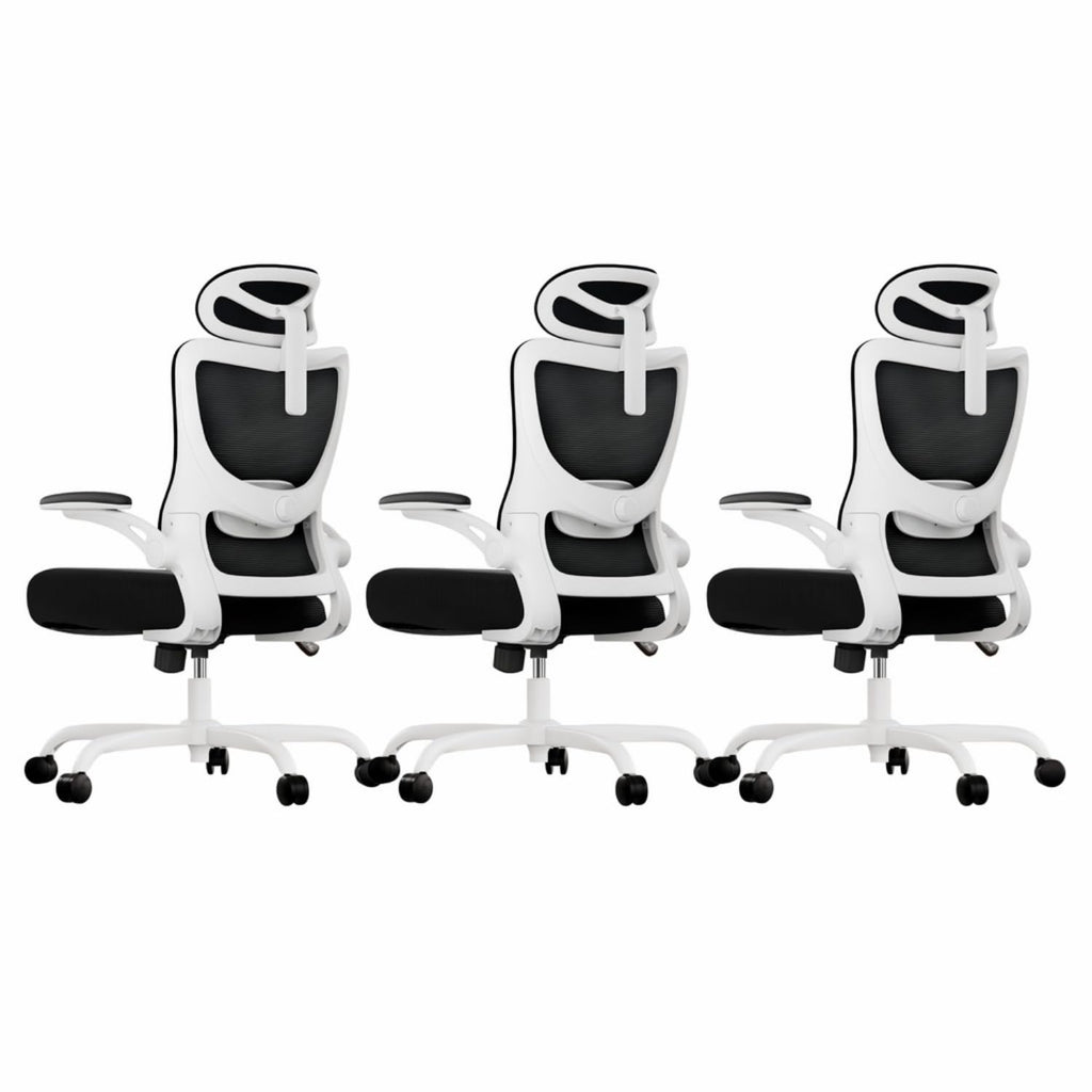 Marsail Ergonomic Office Chair: Office Desk Chair with High Back Mesh and Adjustable Lumbar Support Rolling Work Swivel Task Chairs with Wheel 3D Armrests and Headrest