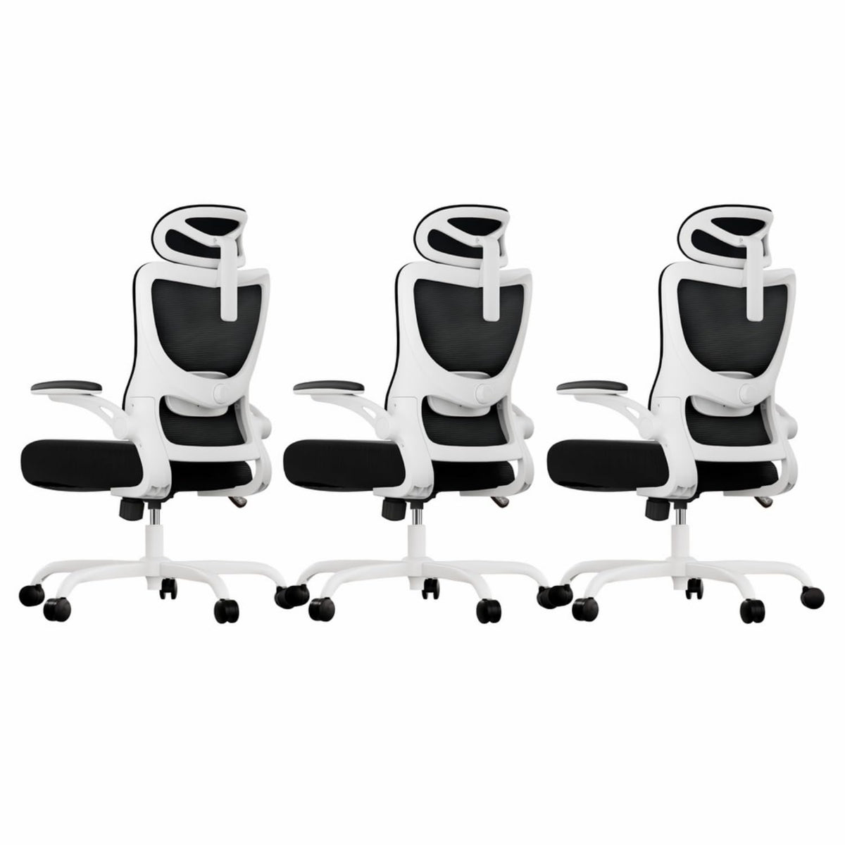 Marsail Ergonomic Office Chair: Office Desk Chair with High Back Mesh and Adjustable Lumbar Support Rolling Work Swivel Task Chairs with Wheel 3D Armrests and Headrest