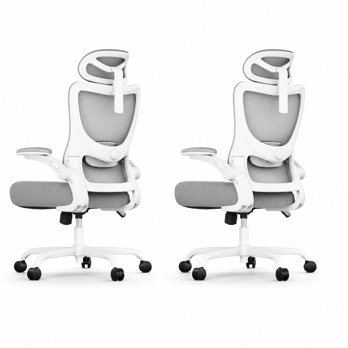 Marsail Ergonomic Desk Chair: Computer Office Chair with Mesh High Back and Adjustable Lumbar Support Swivel Chair for Work with Wheels, 3D Armrest and Headrest