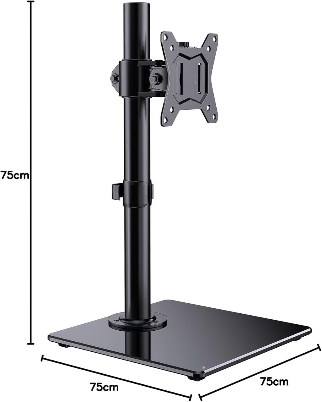 ErGear Monitor Halterung für 13-32 Zoll Plat/Curved Bildschirm, monitor ständer mount mit Gehärteter Glassockel, Monitorständer Höhenverstellbar mit Neigung ±45° Schwenken ±45° Drehen 360° VESA 75/100