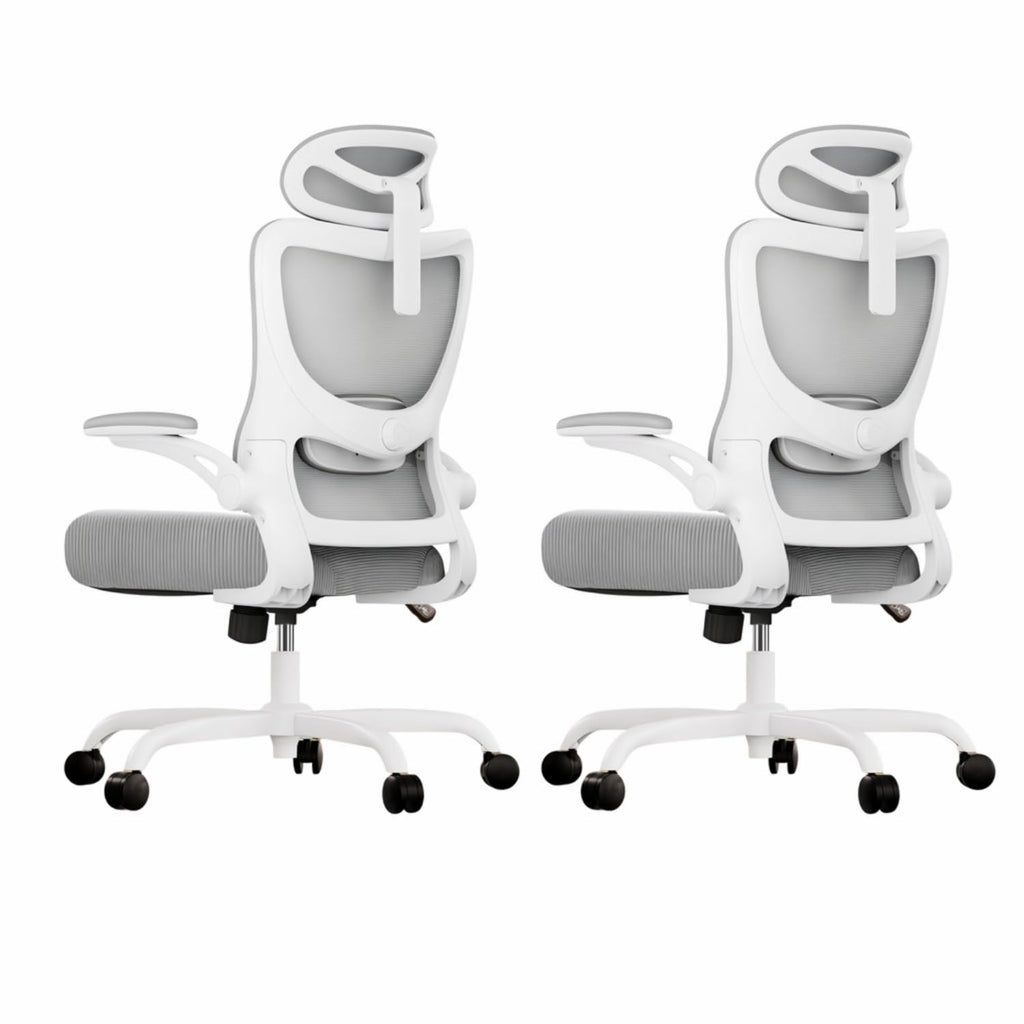 Marsail Ergonomic Office Chair: Office Desk Chair with High Back Mesh and Adjustable Lumbar Support Rolling Work Swivel Task Chairs with Wheel 3D Armrests and Headrest