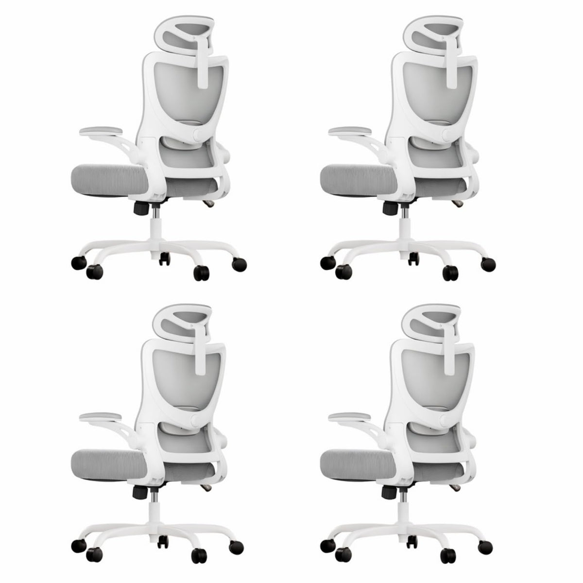 Marsail Ergonomic Office Chair: Office Desk Chair with High Back Mesh and Adjustable Lumbar Support Rolling Work Swivel Task Chairs with Wheel 3D Armrests and Headrest