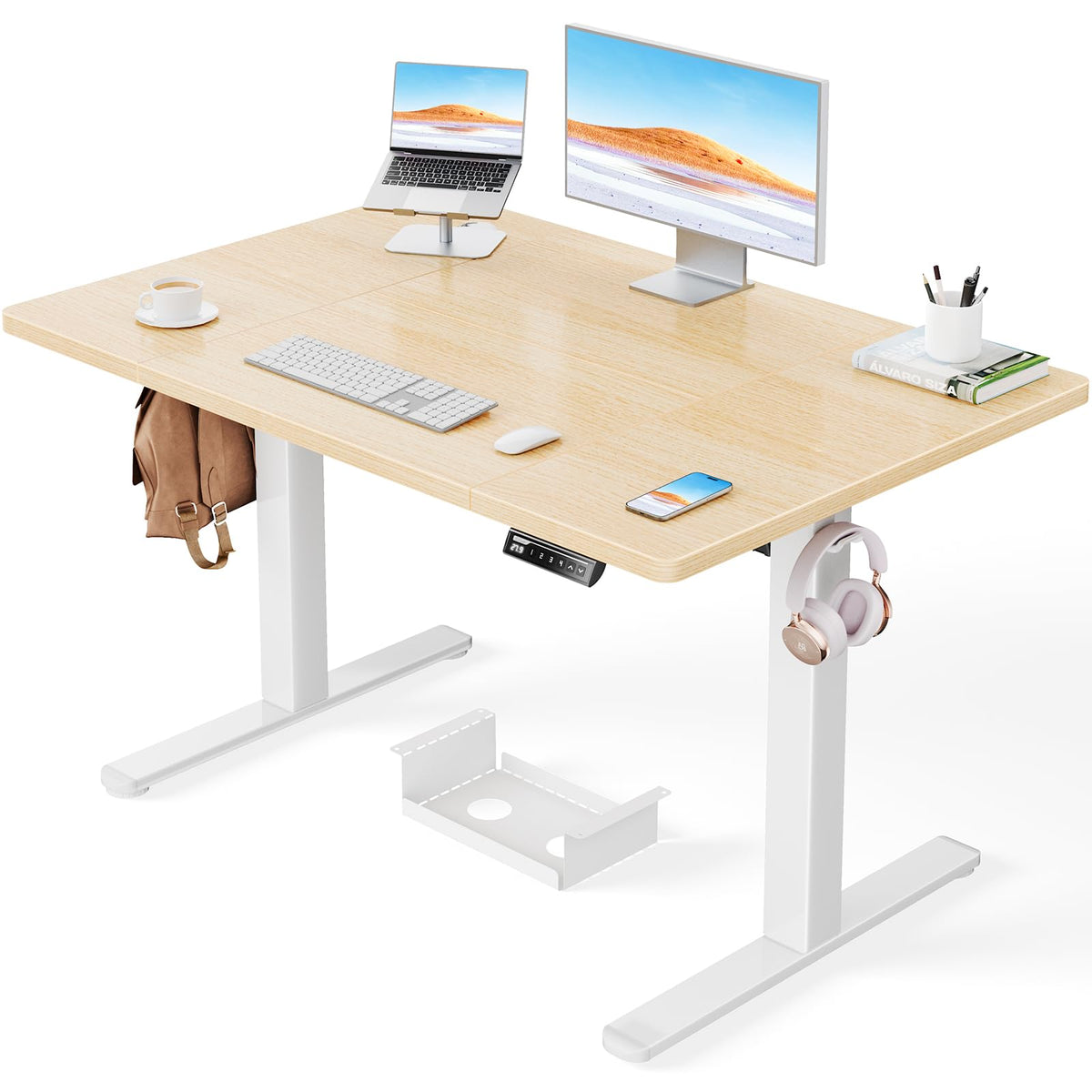 ErGear Höhenverstellbarer Schreibtisch 160x80cm, 100kg Tragkraft