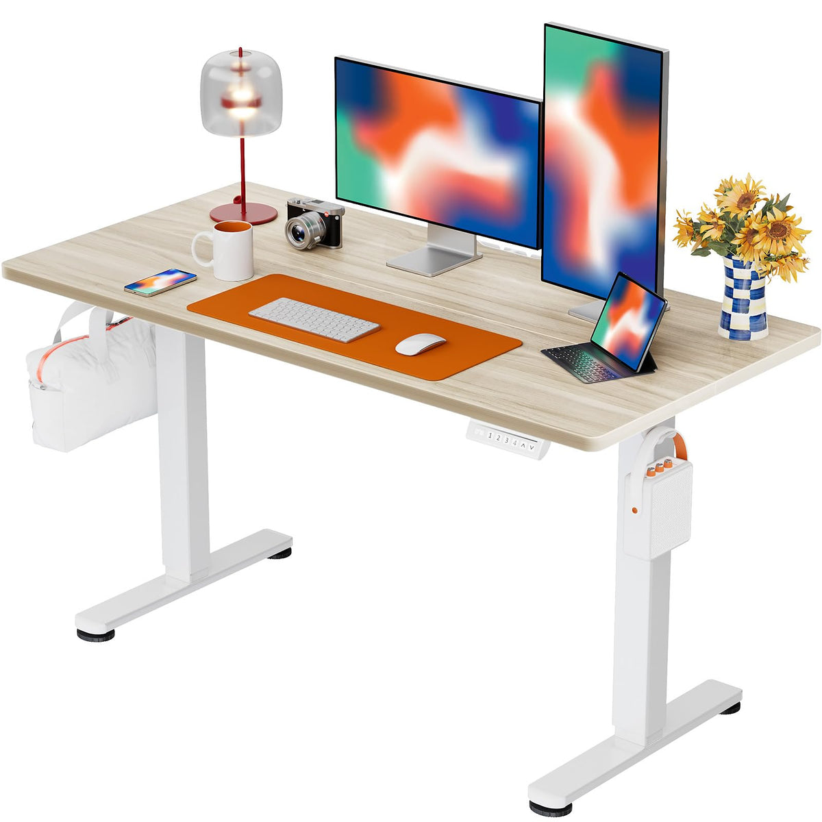ErGear 48 X 24 Inch Height Adjustable Electric Standing Desk, Black