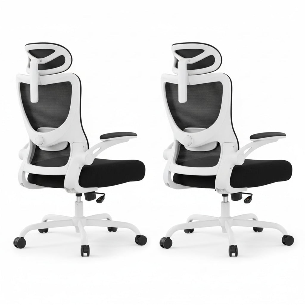 Marsail Ergonomic Office Chair: Office Desk Chair with High Back Mesh and Adjustable Lumbar Support Rolling Work Swivel Task Chairs with Wheel 3D Armrests and Headrest