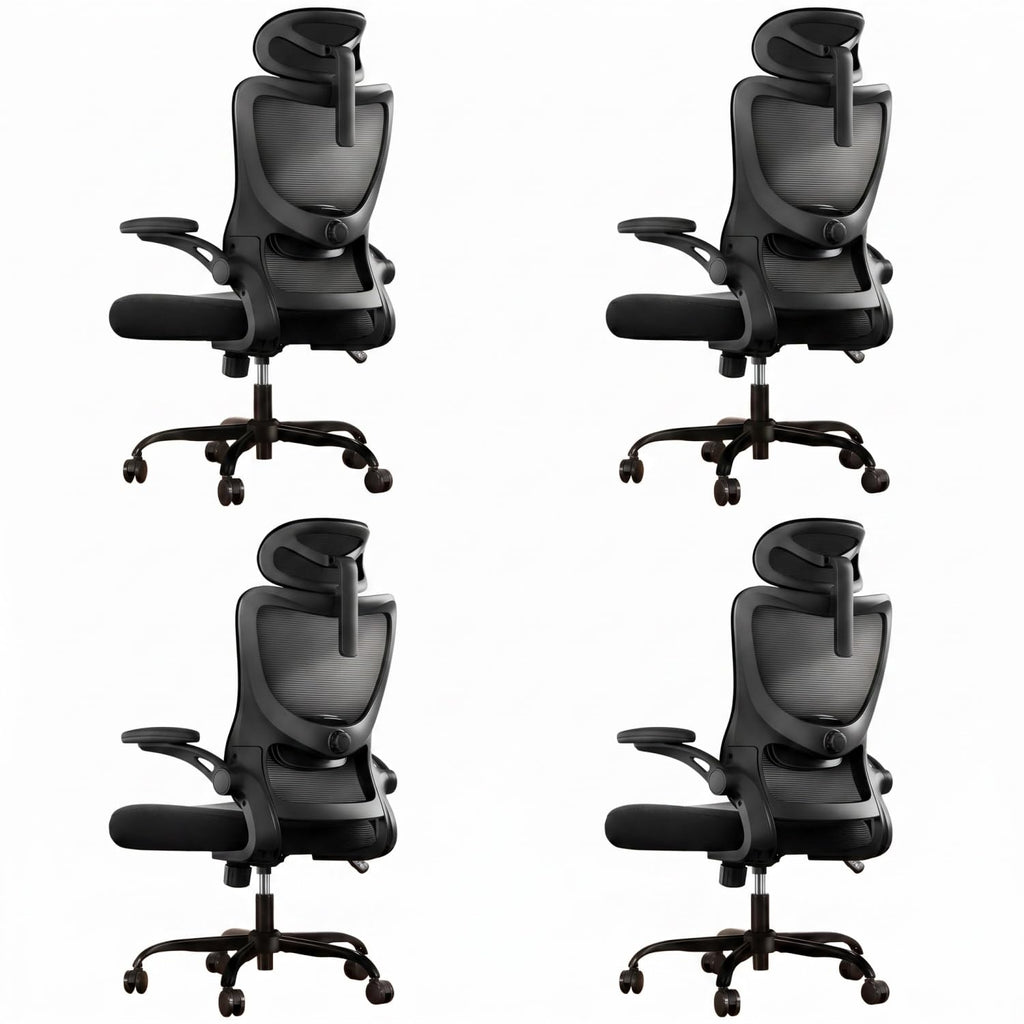 Marsail Ergonomic Office Chair: Office Desk Chair with High Back Mesh and Adjustable Lumbar Support Rolling Work Swivel Task Chairs with Wheel 3D Armrests and Headrest