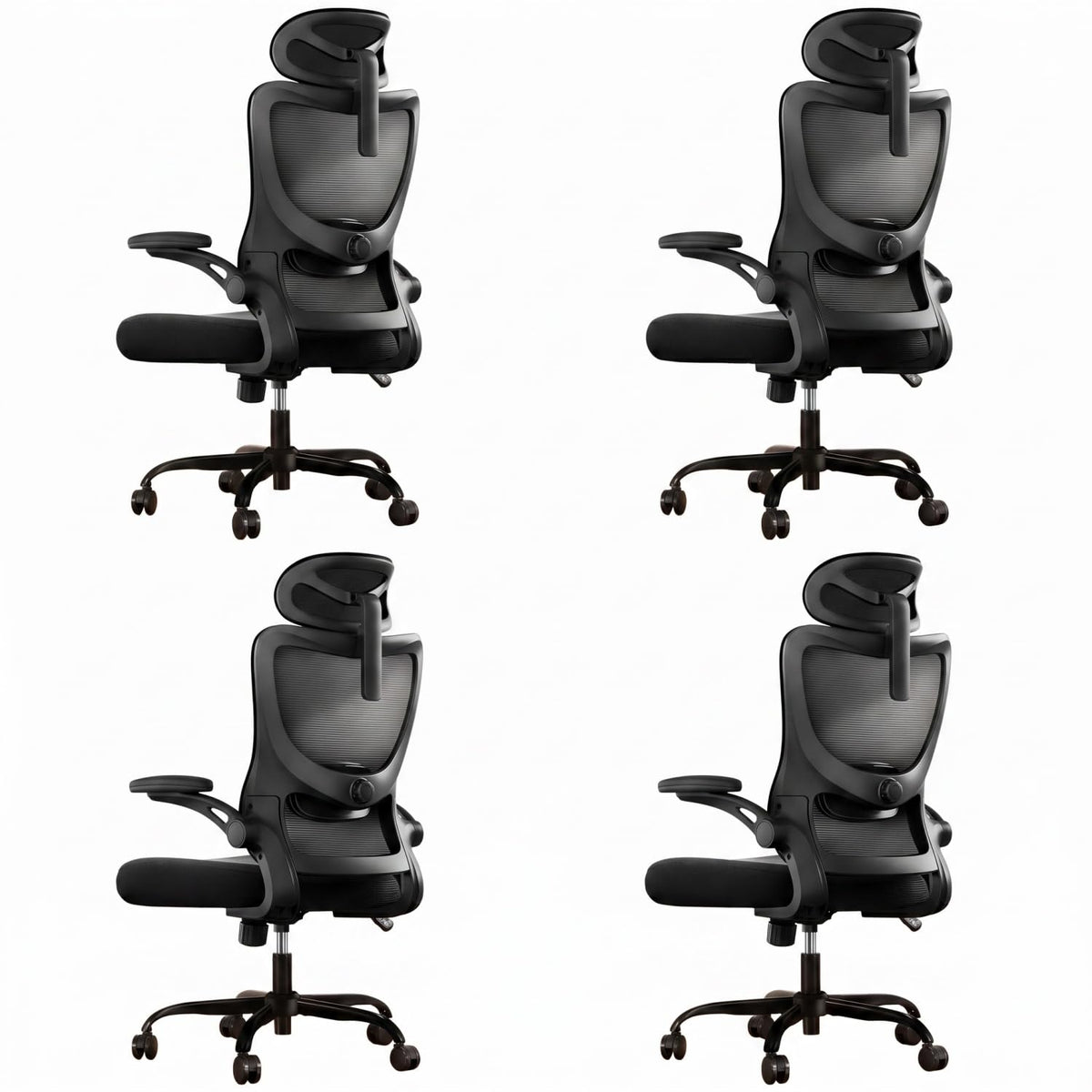 Marsail Ergonomic Office Chair: Office Desk Chair with High Back Mesh and Adjustable Lumbar Support Rolling Work Swivel Task Chairs with Wheel 3D Armrests and Headrest
