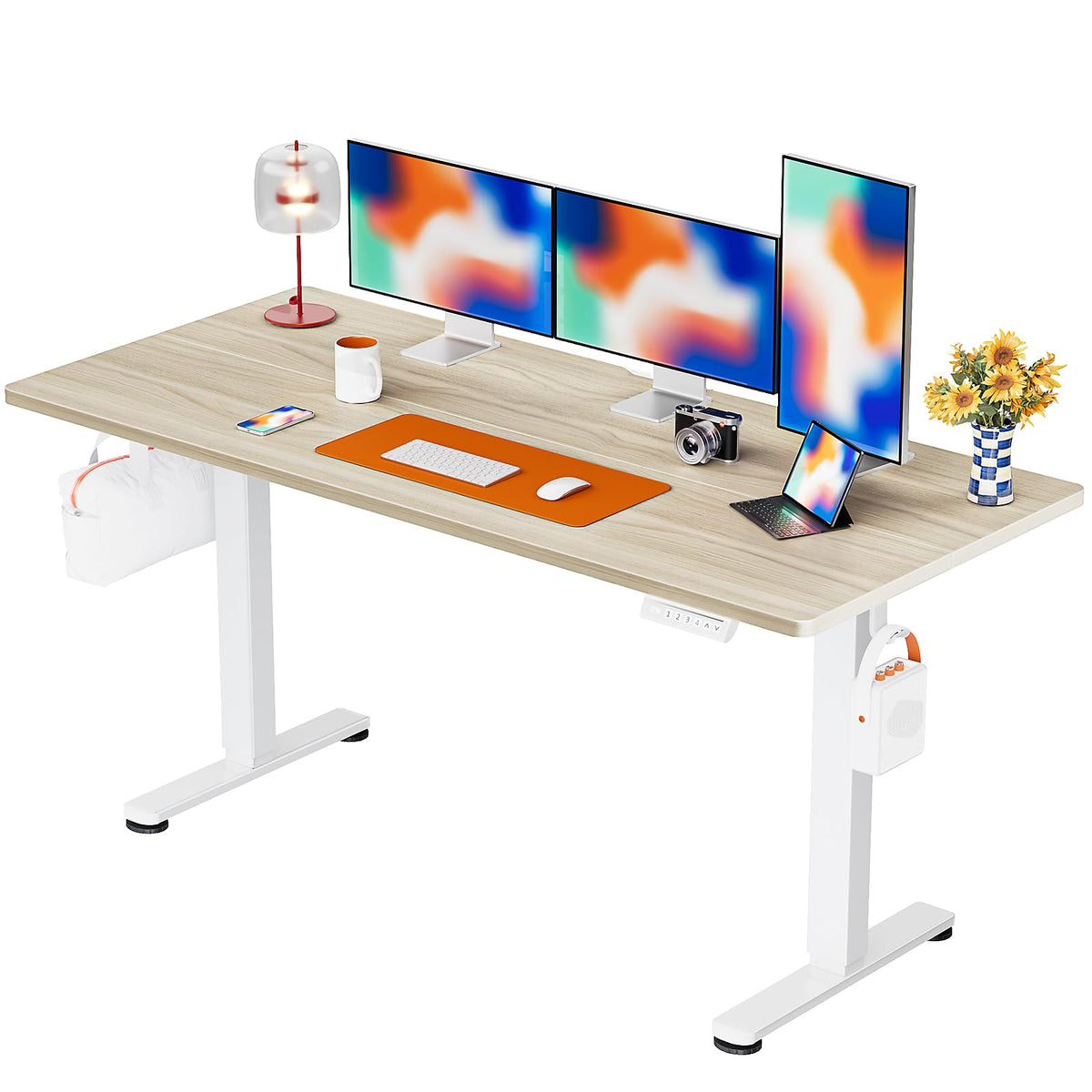ErGear 48 X 24 Inch Height Adjustable Electric Standing Desk, Black