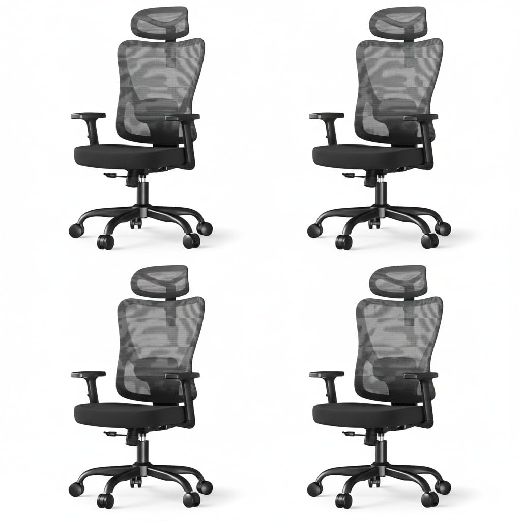 Marsail Desk Chair, 130° Lockable Swivel, Resists 150 kg