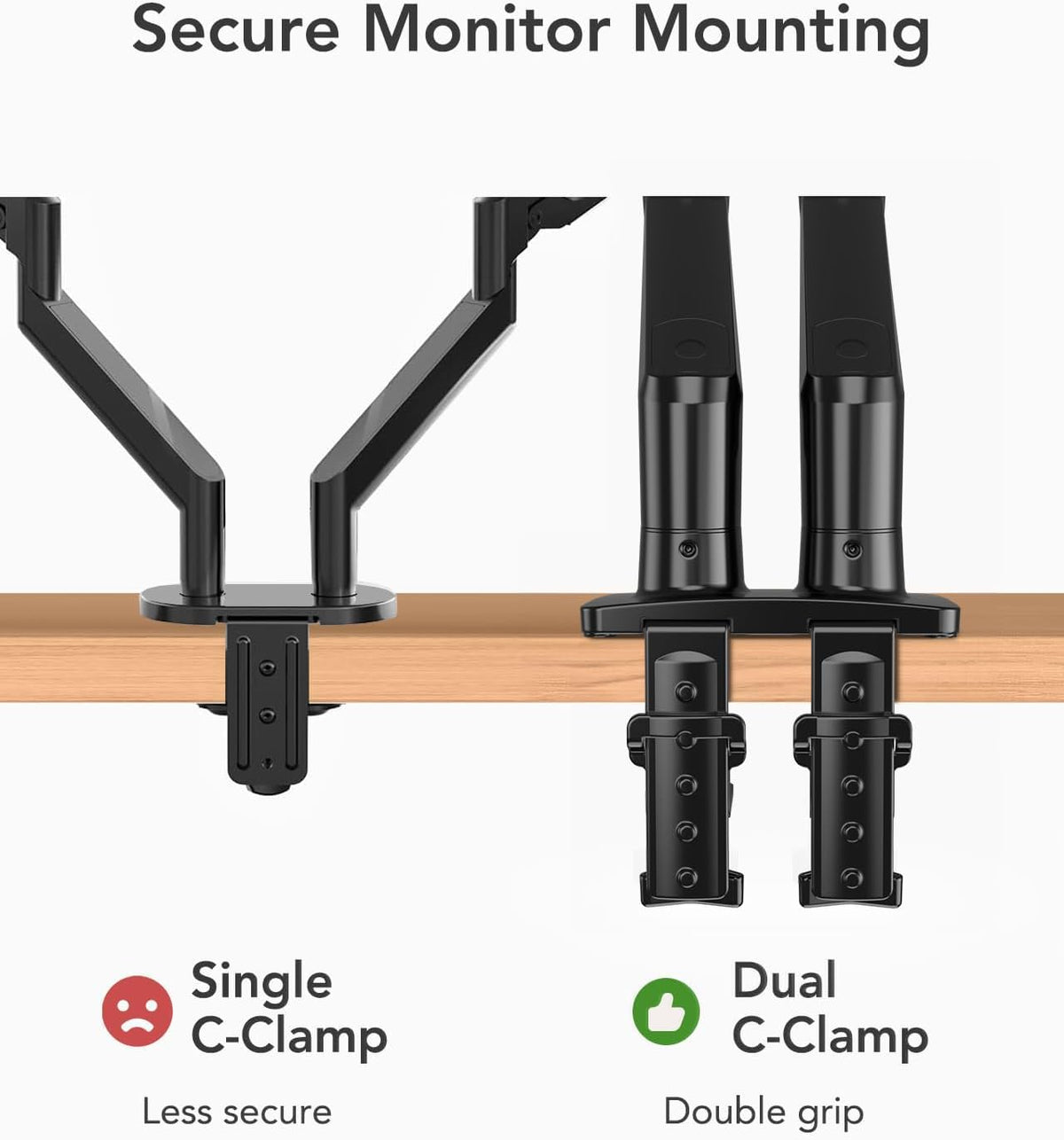 HUANUO Dual Monitor Stand for 13 to 32 Inches, Design Dual Monitor Mount, Fully Flexible Adjustable with Tilt, Swivel, Rotation, VESA 75/100, 19.8lbs per arm
