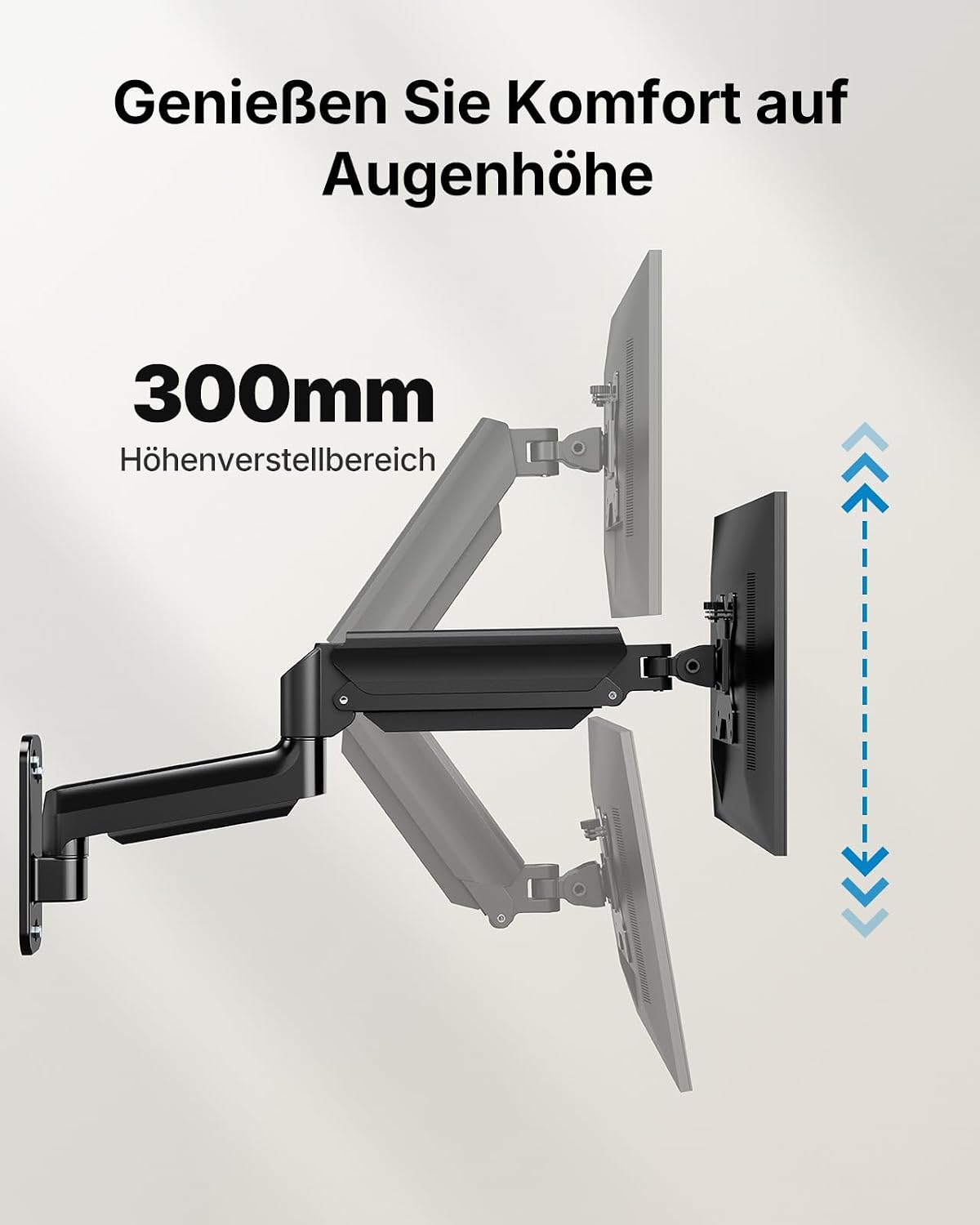 HUANUO Monitor Wandhalterung für 17-35 Zoll, 12kg, VESA 75/100/200mm