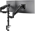 ErGear Monitor Halterung 2 Monitore für 13″-32″, vertikale Dual Monitor Arm Bildschirm 9kg, erhöht Stabilität mit integriert C-Klemme, verbessert Kabelmanagement, VESA 75x75/100x100mm, schwarz