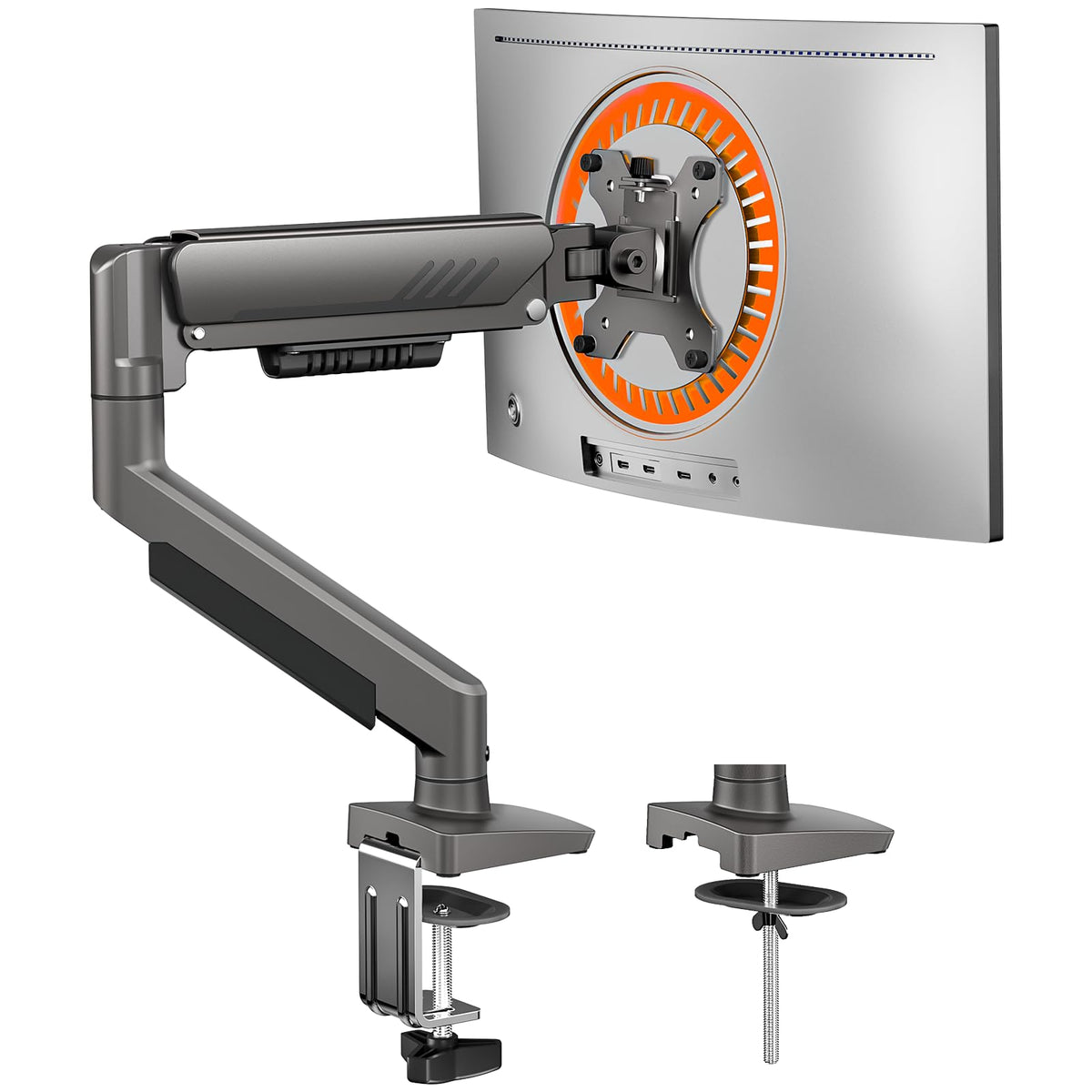 ErGear Monitor Halterung für 13-34 Zoll Bildschirme [Upgraded - Schluss mit Absacken] Monitor Arm Werkzeuglose Schnellmontage bis 9kg, Monitorhalterung mit Kabelmanagement, VESA 75 & 100 mm