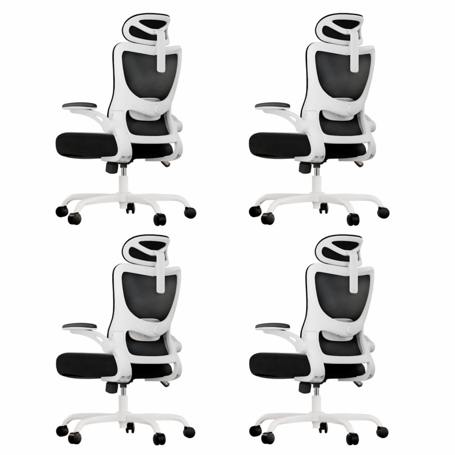 Marsail Ergonomic Office Chair: Office Desk Chair with High Back Mesh and Adjustable Lumbar Support Rolling Work Swivel Task Chairs with Wheel 3D Armrests and Headrest