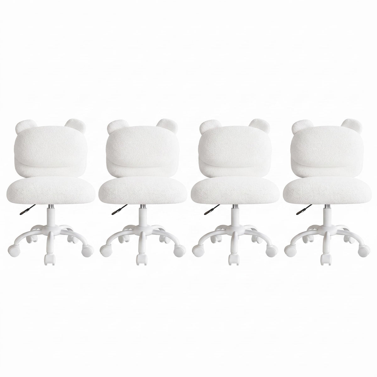 Marsail Teddy Fabric Dressing Chair, Armless Office Chair, Pink