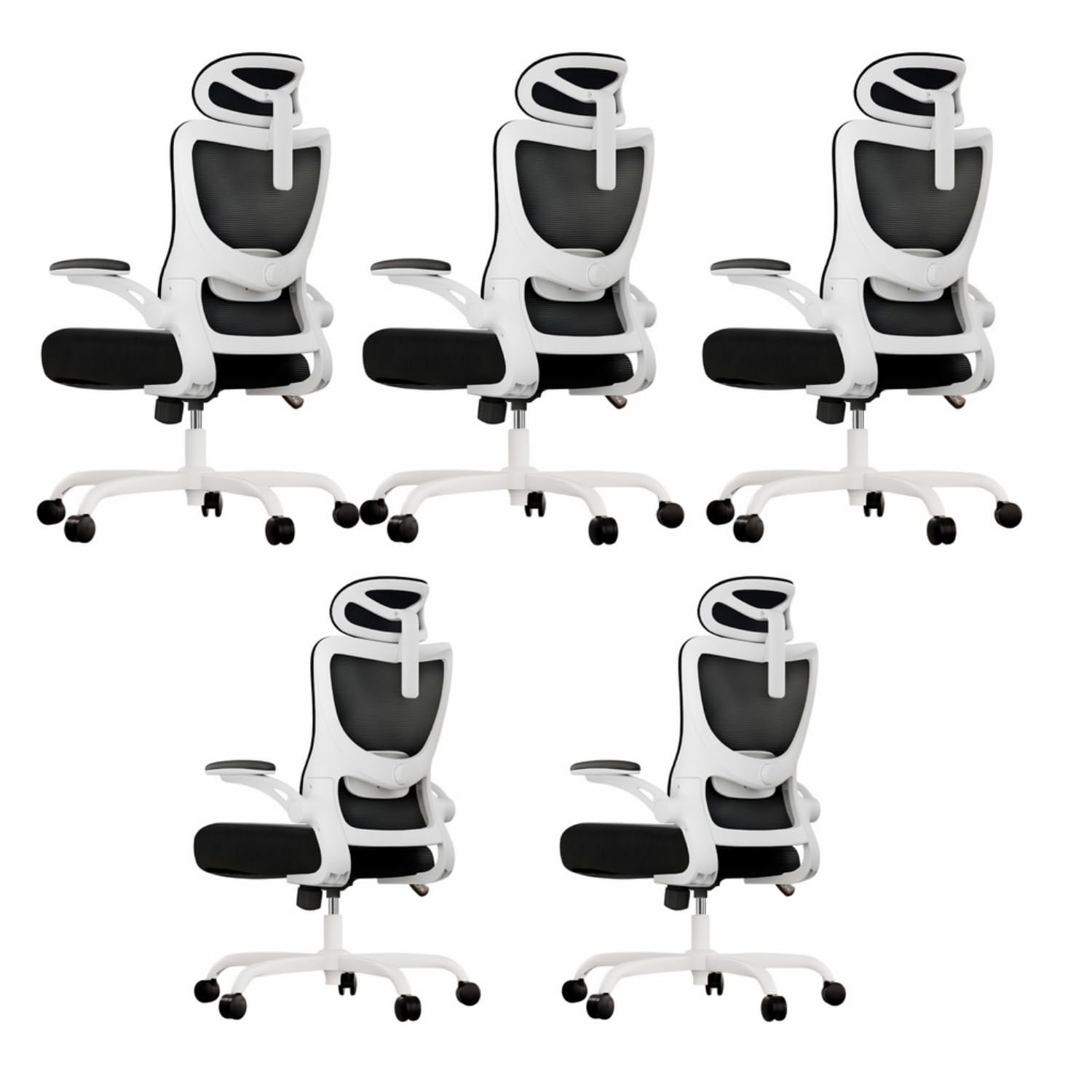 Marsail Ergonomic Office Chair: Office Desk Chair with High Back Mesh and Adjustable Lumbar Support Rolling Work Swivel Task Chairs with Wheel 3D Armrests and Headrest