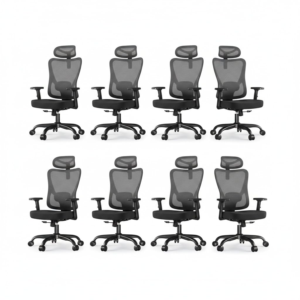 Marsail Desk Chair, 130° Lockable Swivel, Resists 150 kg