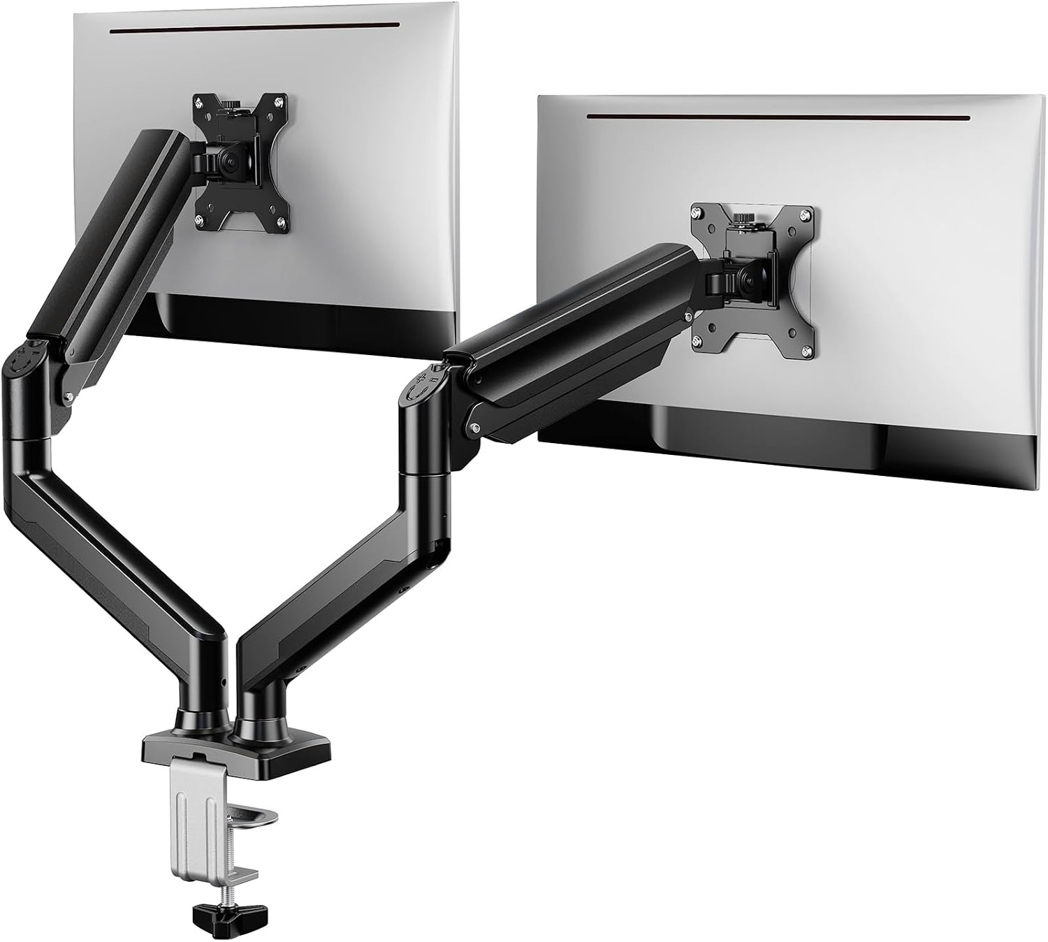 ErGear Dual Monitor Stand up to 33 inches Screen, Load-Bearing Max 22 lbs Each Arm, Adjustable Dual Monitor Mount, Sturdy Steel vesa Monitor Mount with Stable VESA 75x75 100x100mm