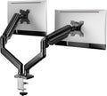 ErGear Dual Monitor Mount, Two Arms for 17"-32" Screens, Max 22 lbs Each, VESA 75/100mm, Adjustable Height, 180° Swivel, Tilt, 360° Rotation, Sturdy Steel for Office Use