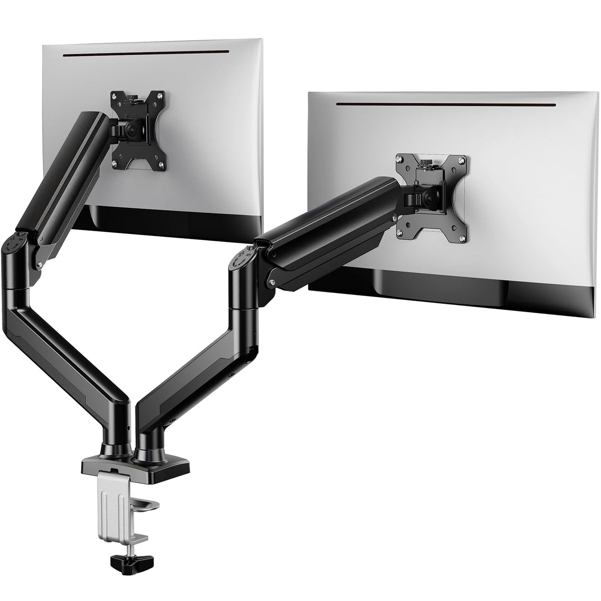 ErGear Dual Monitor Arm, Full Adjustable Monitor Mount for 13–32″ Screens, Fast Install Computer Monitor Stand with Tool-Free VESA Mount, Max Load 19.8 lbs, Max VESA 100x100mm