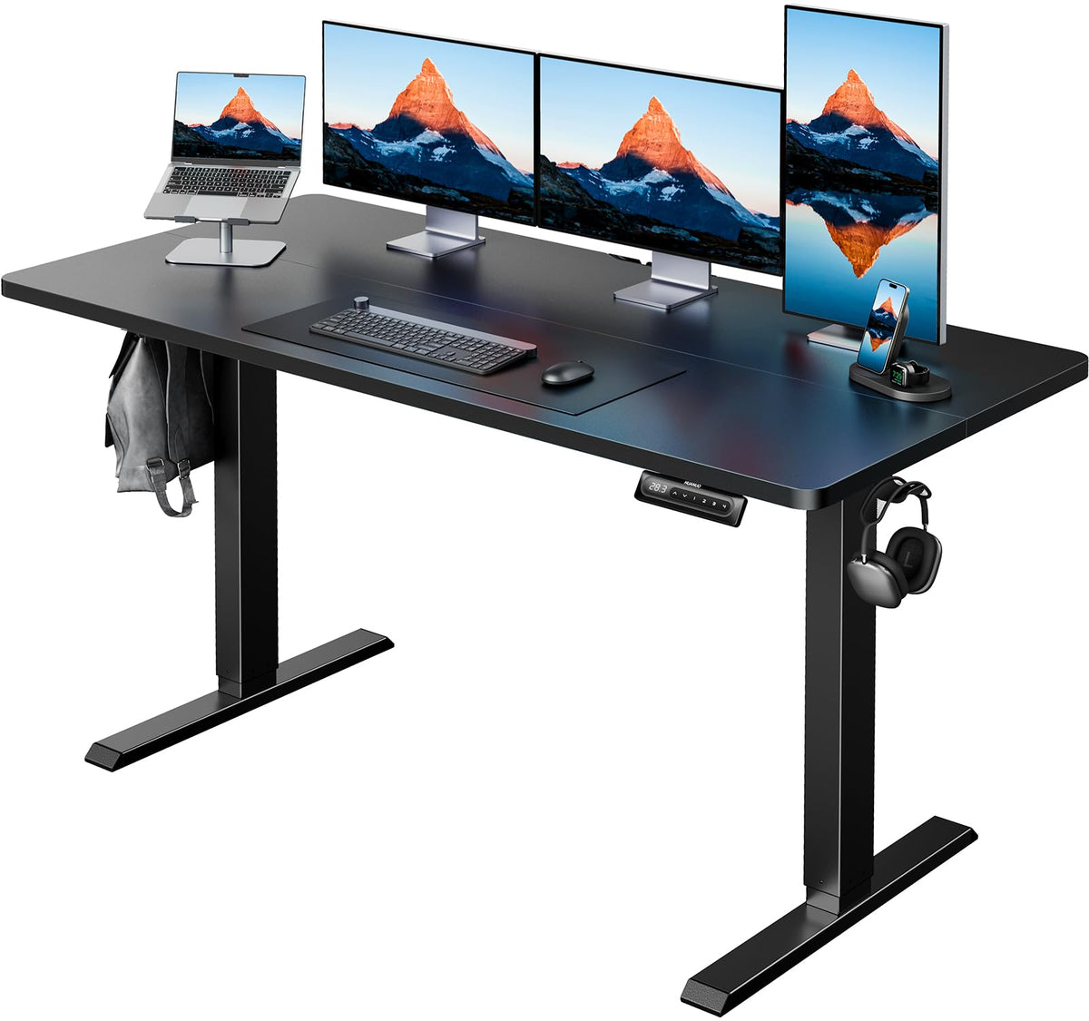 HUANUO 55x28 Inch Electric Standing Desk, Height Adjustable, White