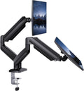 HUANUO Dual Monitor Mount for 2 Monitors up to 30 inches, Each Arm Holds Max 22lbs, Dual Monitor Stand with Advanced System, Height-Adjustable/Tilt/Swivel/Rotate, VESA Standard 75mm or 100mm