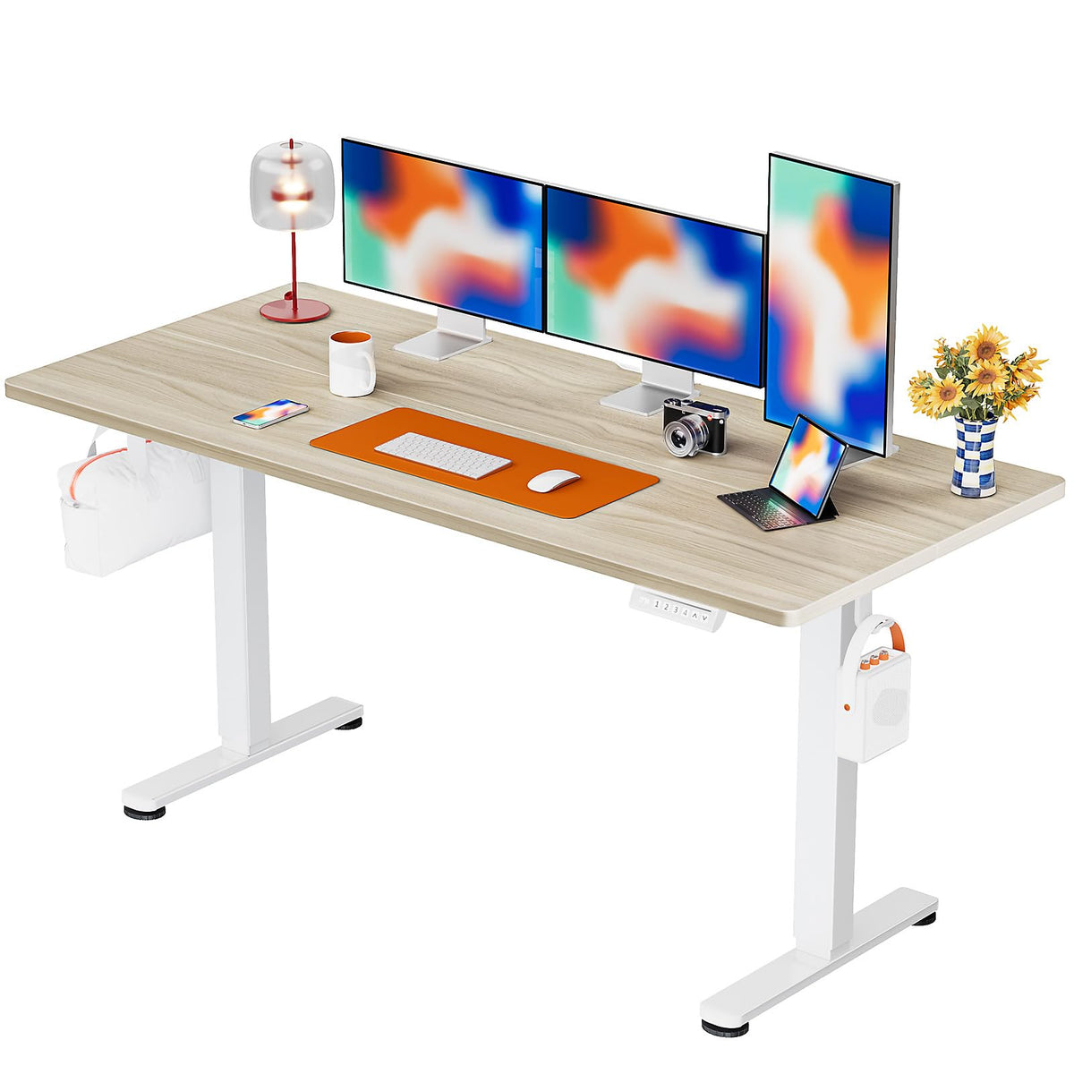ErGear 48 X 24 Inch Height Adjustable Electric Standing Desk, Black