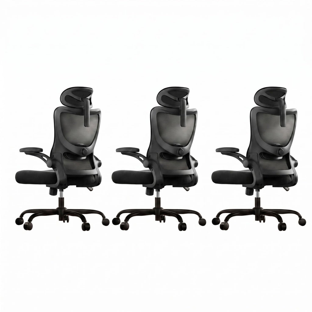 Marsail Ergonomic Office Chair: Office Desk Chair with High Back Mesh and Adjustable Lumbar Support Rolling Work Swivel Task Chairs with Wheel 3D Armrests and Headrest