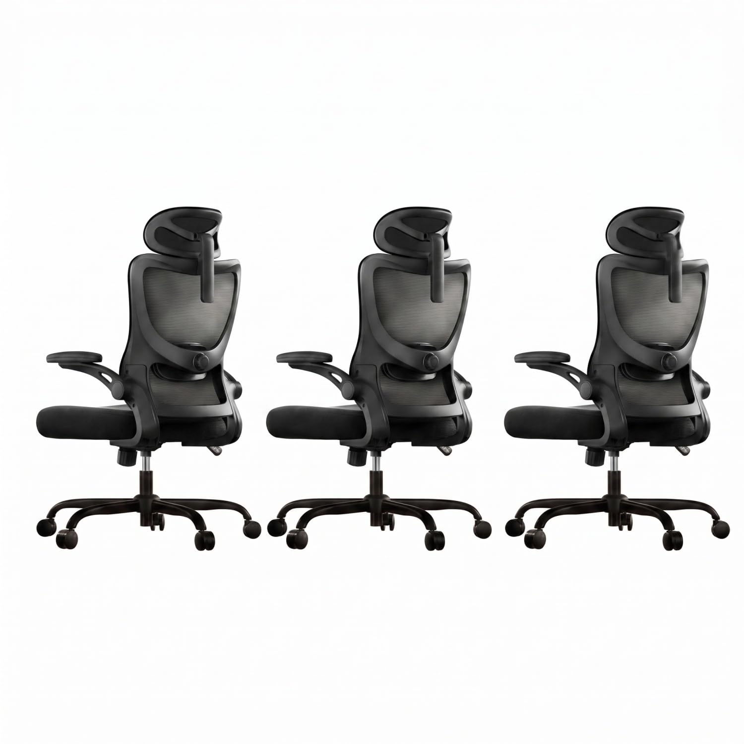 Marsail Ergonomic Office Chair: Office Desk Chair with High Back Mesh and Adjustable Lumbar Support Rolling Work Swivel Task Chairs with Wheel 3D Armrests and Headrest