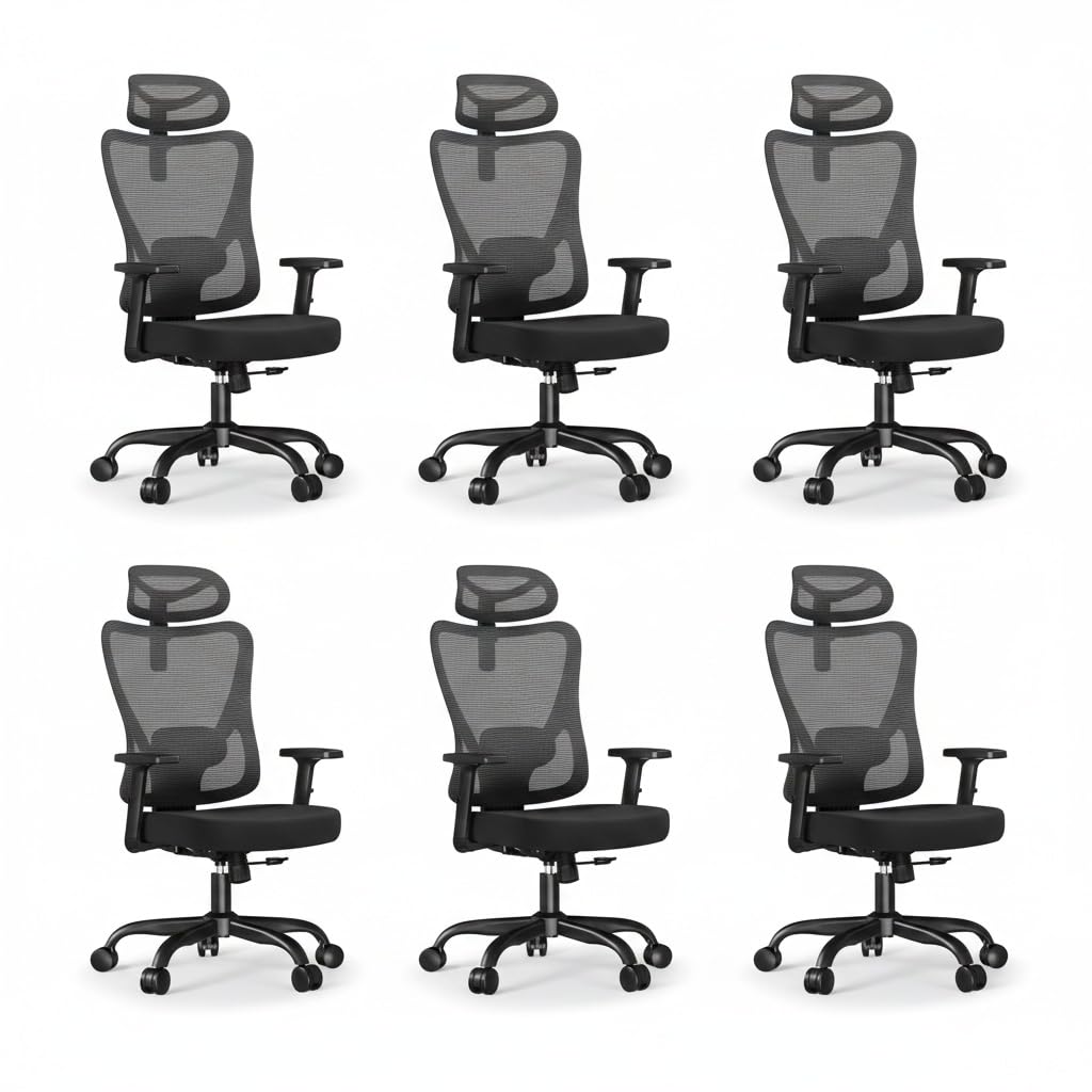 Marsail Desk Chair, 130° Lockable Swivel, Resists 150 kg