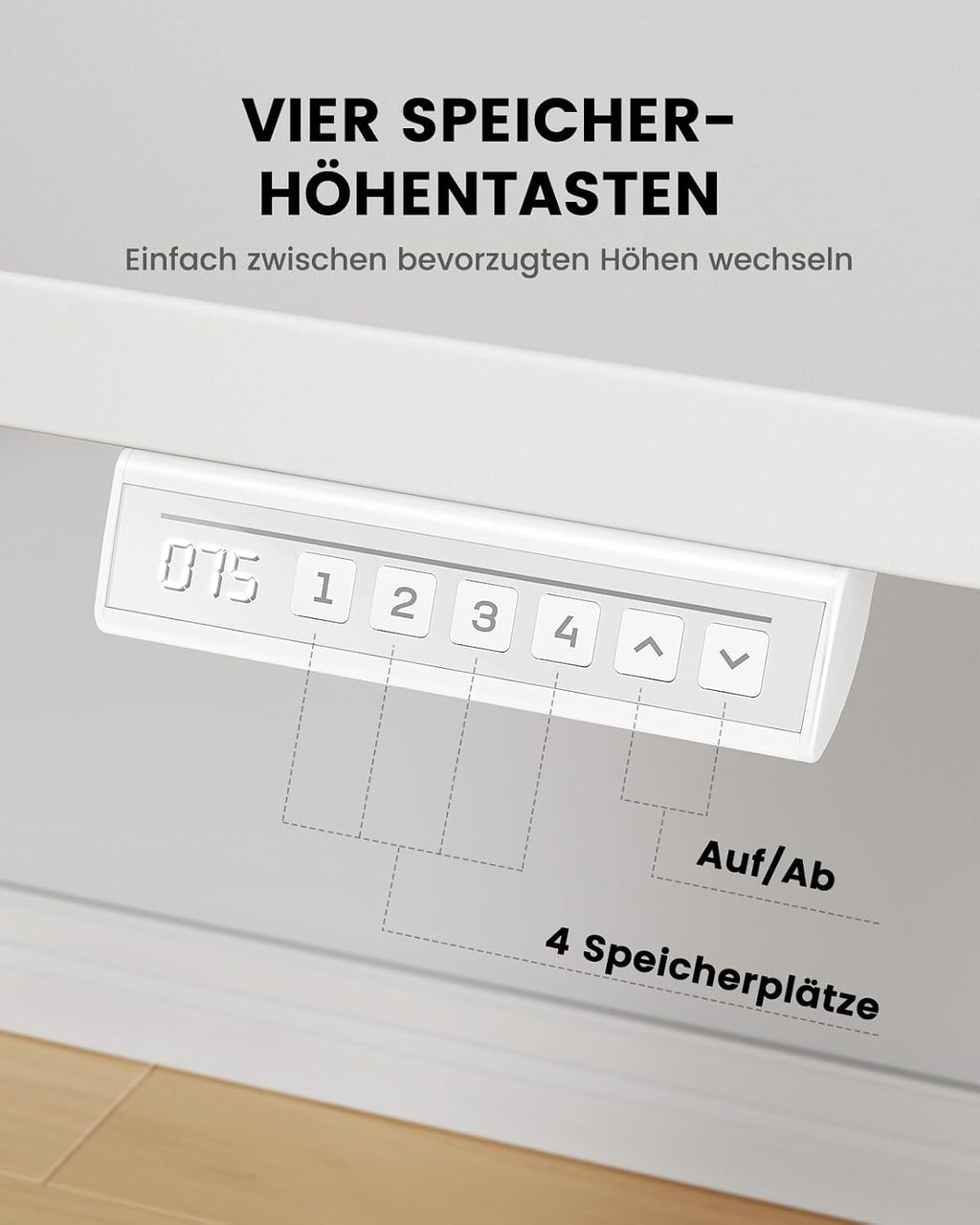 ErGear Höhenverstellbarer Schreibtisch 160x80cm, 100kg Tragkraft