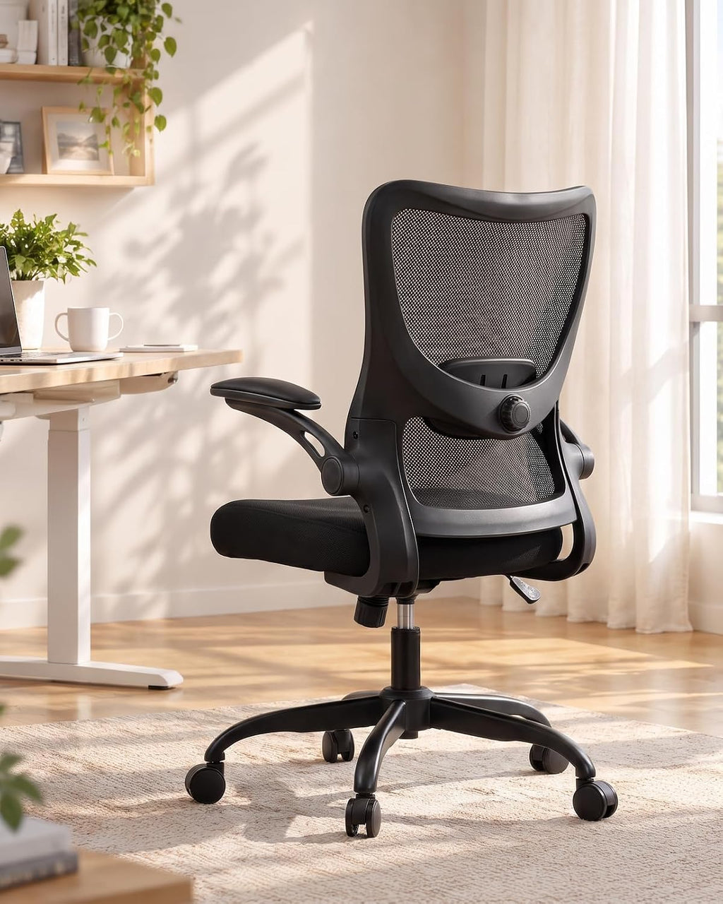 Marsail Ergonomic Office Chair, Home office desk chair With 3D PU armrests