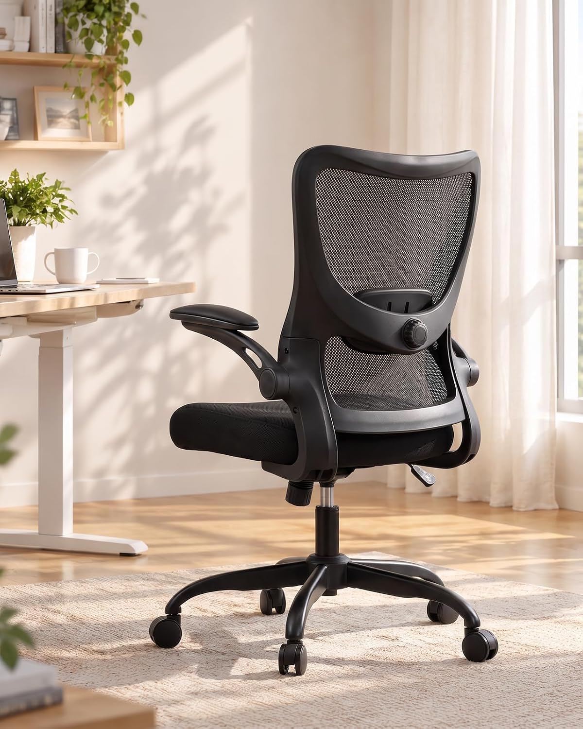 Marsail Ergonomic Office Chair, Home office desk chair With 3D PU armrests