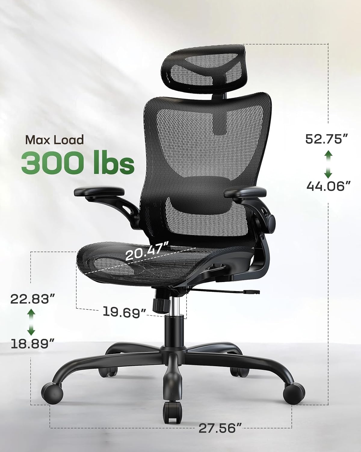 Marsail Ergonomic Mesh Office Chair with Adjustable Lumbar Support