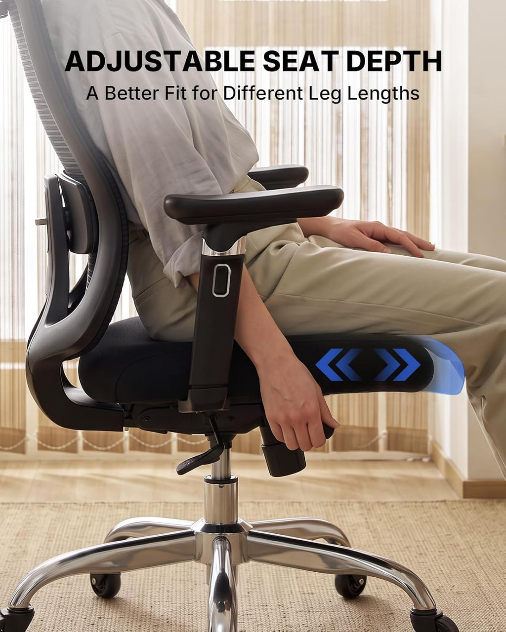 HUANUO Office Chair with 6D Armrests and Adjustable Seat Depth