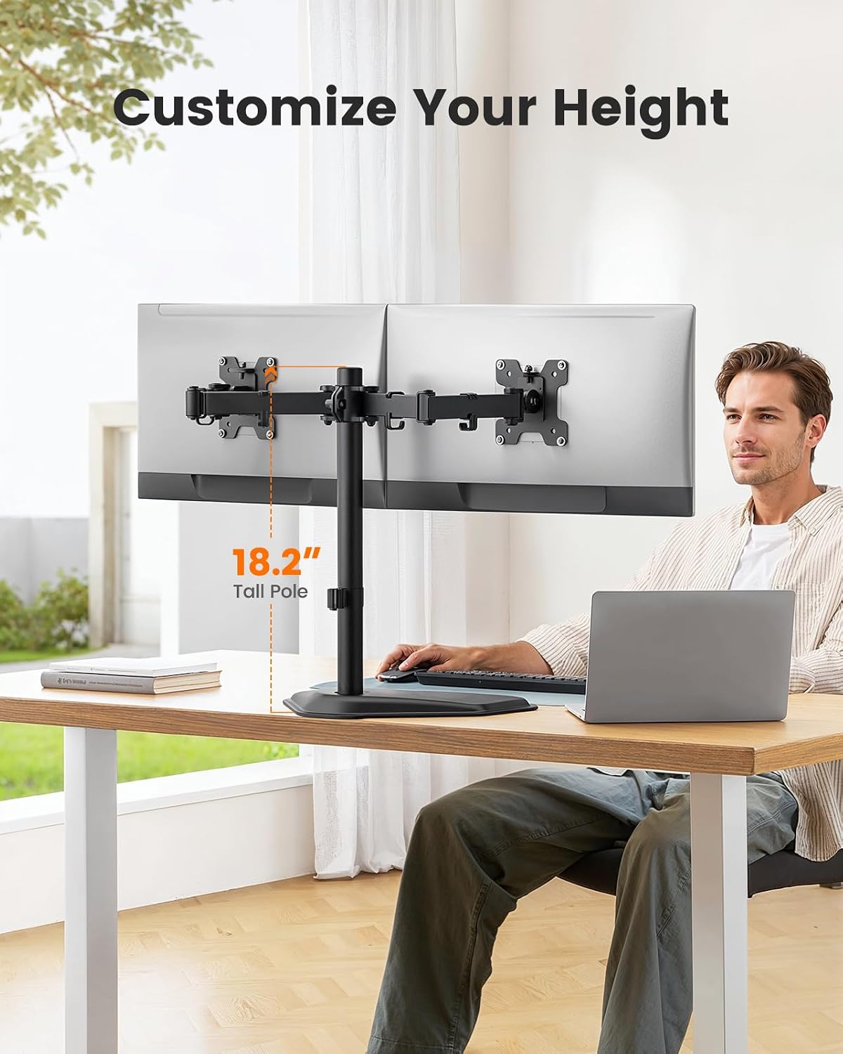 ErGear Freestanding Dual Monitor Stand for 13-32 inch Screens