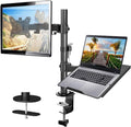 HUANUO Monitor Arm with Laptop Tray for 13 to 32 Inch Screen & 17 Inch Notebook, Monitor and Laptop Stand, Monitor Arm Desk Mount Fits VESA 75/100 Gaming