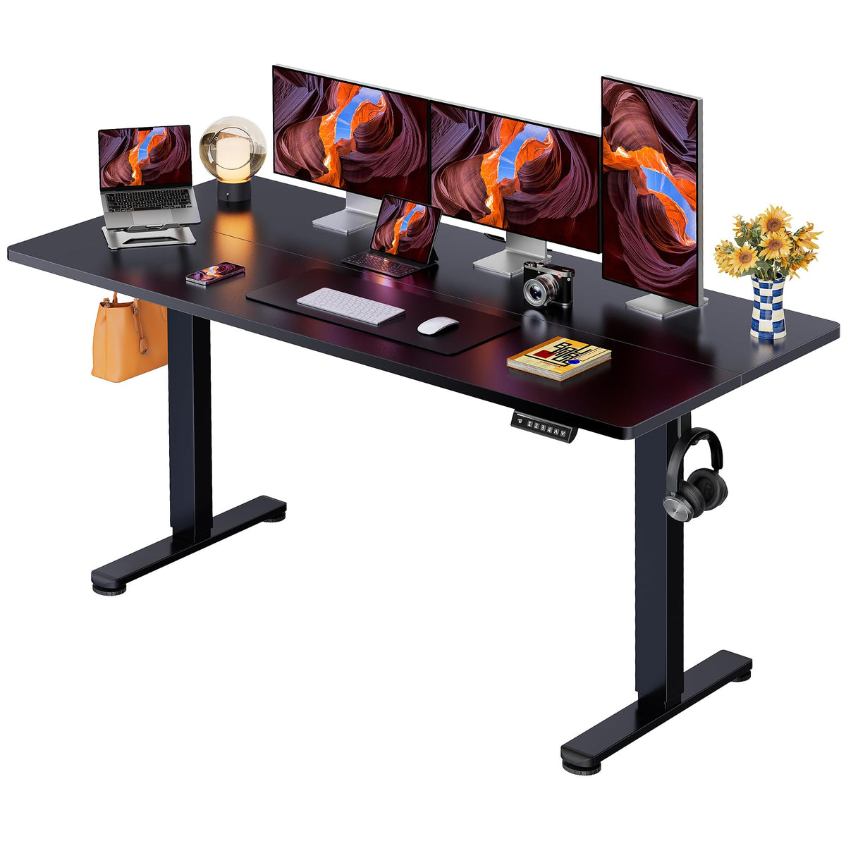 ErGear Electric Standing Desk 120 x 60cm 4 Memory with Splice Board