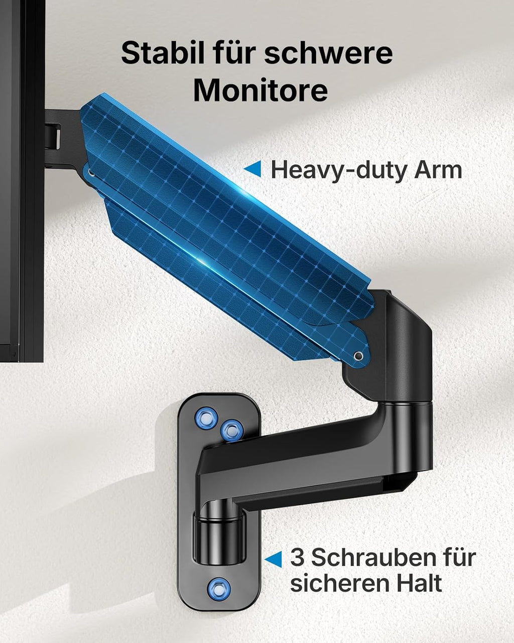 HUANUO Monitor Wandhalterung für 17-35 Zoll, 12kg, VESA 75/100/200mm