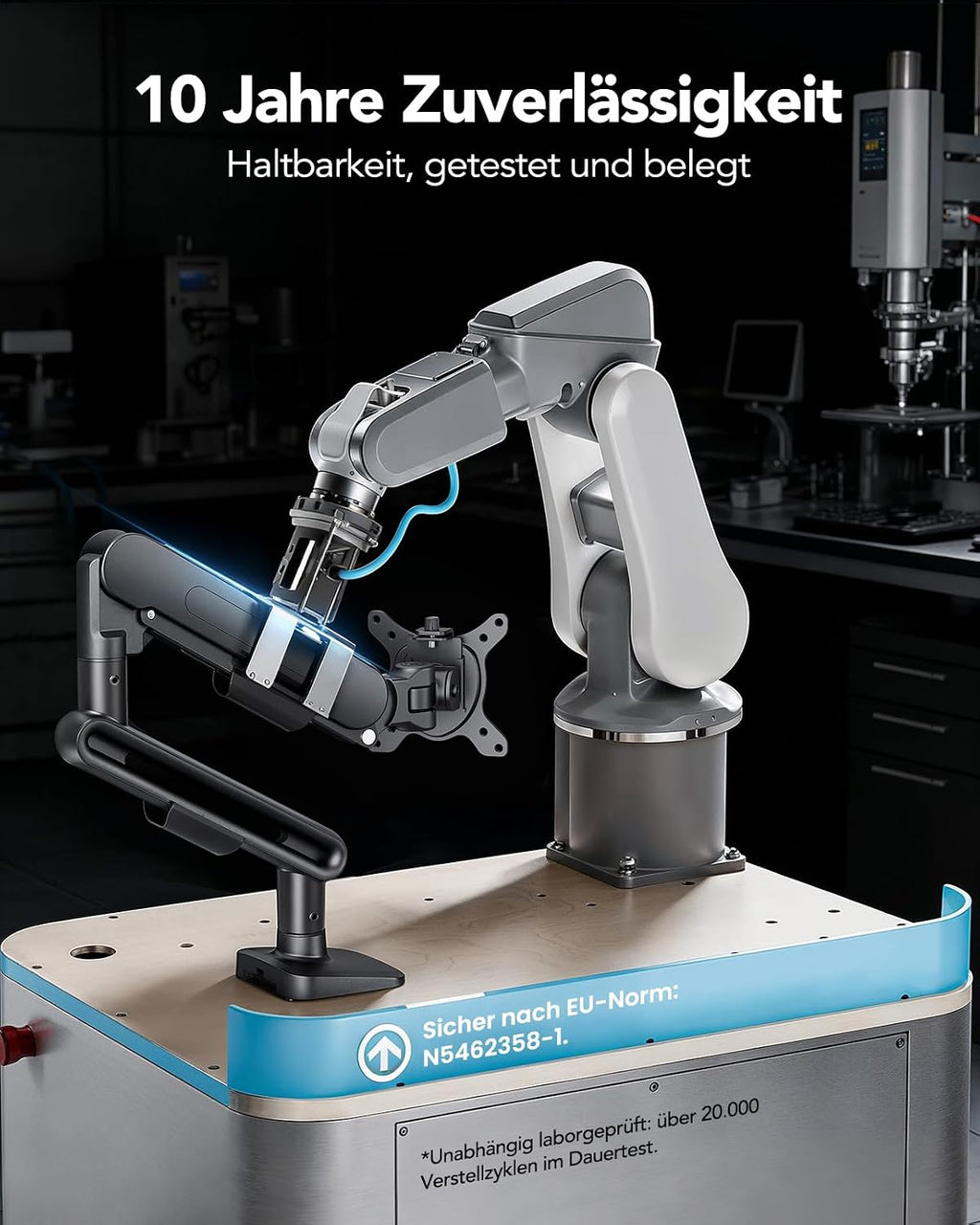 HUANUO Monitor Halterung für 13-40 Zoll Bildschirme, Monitor Arm mit NITROGLIDE™-Federung, bis 12 kg, Monitorhalterung höhenverstellbar, schwenkbar, neigbar, für Gaming & Office, VESA 75×75/100×100 mm