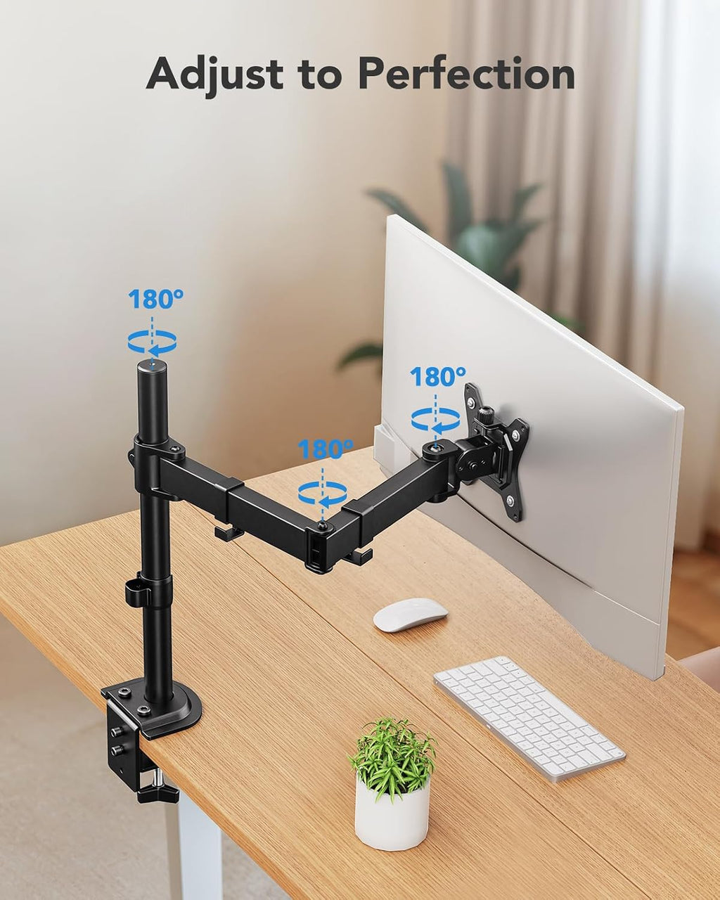 HUANUO Monitor Halterung 13-32 Zoll 8 kg, Höhenverstellbar Schwenkbar, VESA