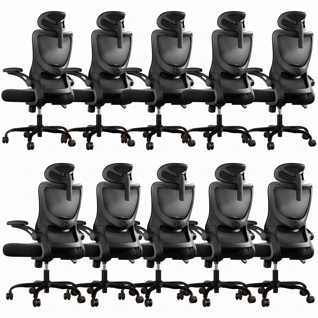 Marsail Ergonomic Office Chair: Office Desk Chair with High Back Mesh and Adjustable Lumbar Support Rolling Work Swivel Task Chairs with Wheel 3D Armrests and Headrest