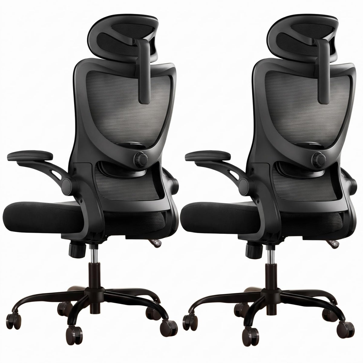 Marsail Ergonomic Office Chair: Office Desk Chair with High Back Mesh and Adjustable Lumbar Support Rolling Work Swivel Task Chairs with Wheel 3D Armrests and Headrest