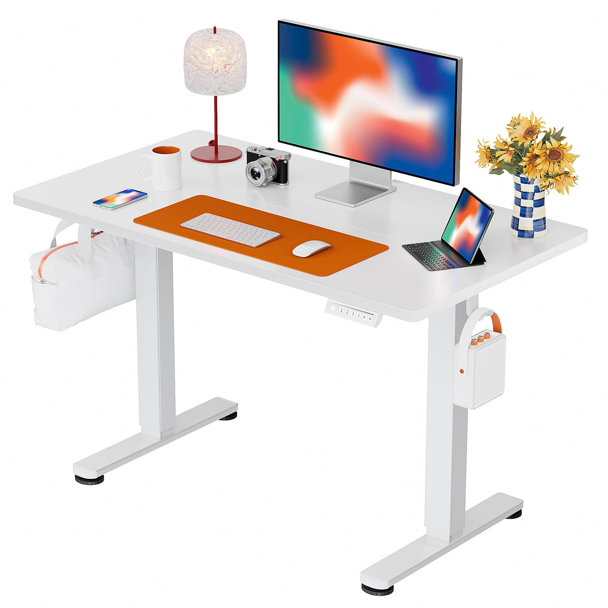 ErGear 48 X 24 Inch Height Adjustable Electric Standing Desk, Black