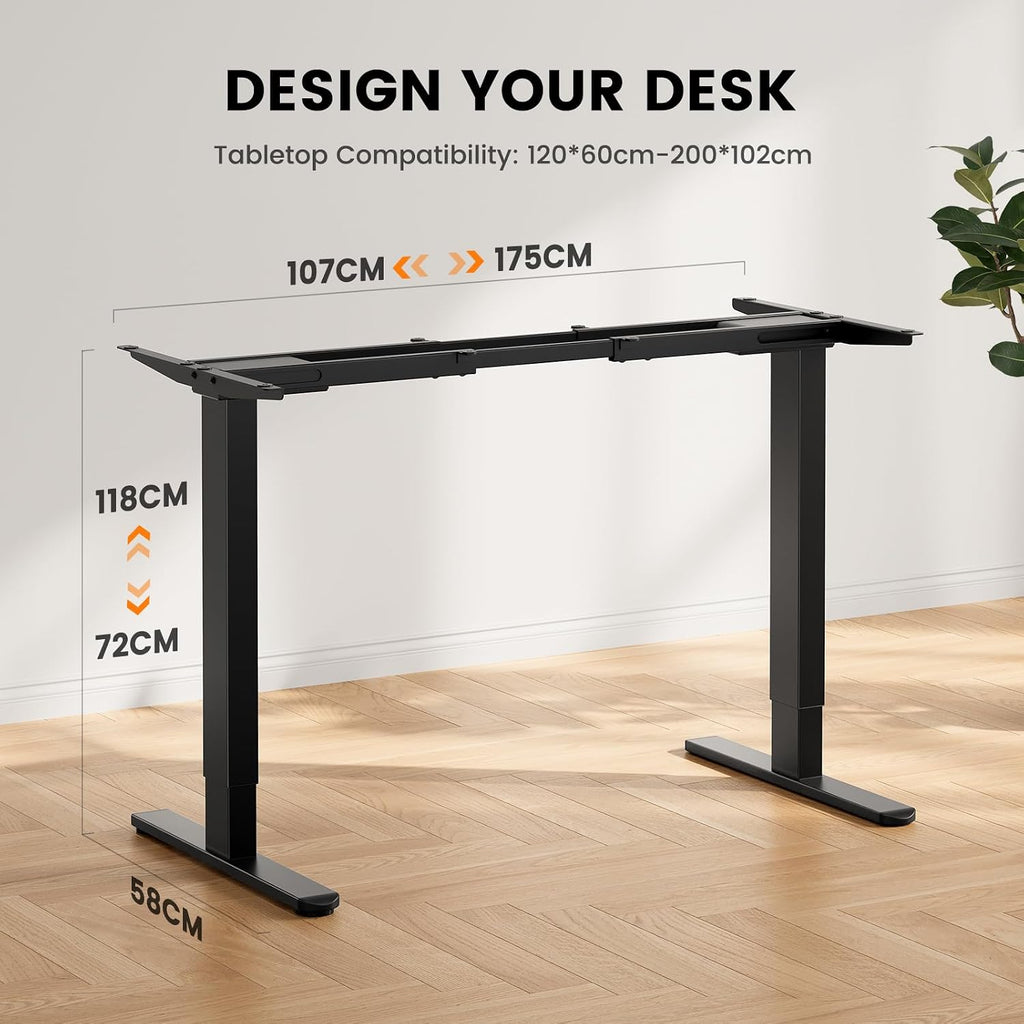 ErGear Standing Desk Frame, Dual Motor, 120kg, 4 Memory