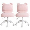 Marsail Schminktisch Stuhl, Schreibtischstuhl aus Teddyfleece,Cremeweiß